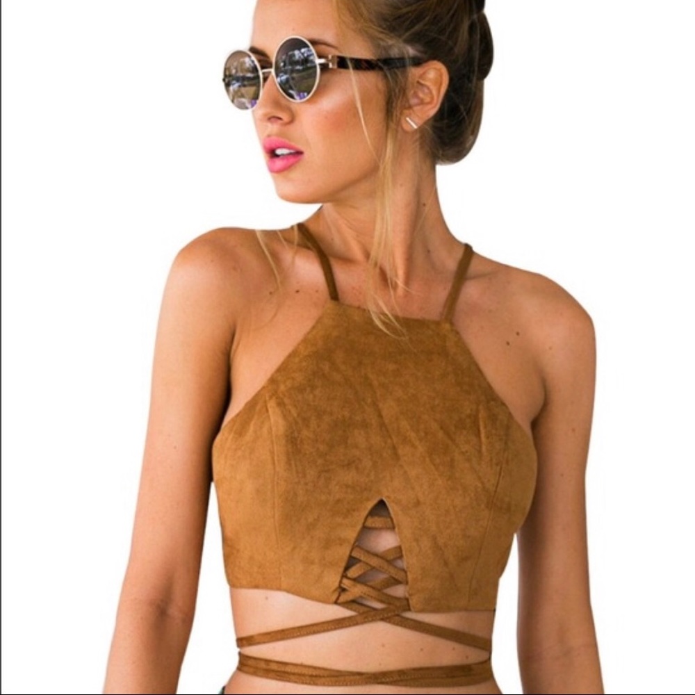 Suede Boho Crop Top